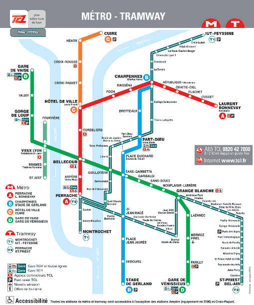 Plan de Metro de la Ville de Lyon