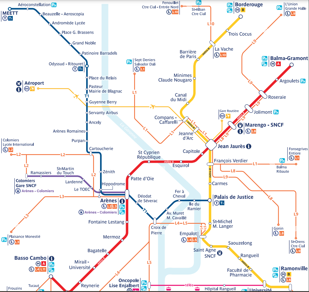 Plan de Metro de la Ville de Toulouse
