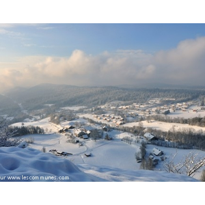 Les Crozets sous la neige depuis le Mont Pelan