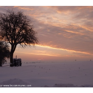 Le soleil se lève entre Salmbach et Niederlauterbach - Décembre 2010