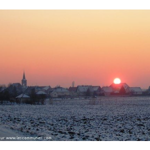 Paysage hivernal - coucher de soleil sur Salmbach